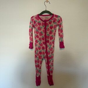 Little Sleepies Pink Strawberry Kids Footie
